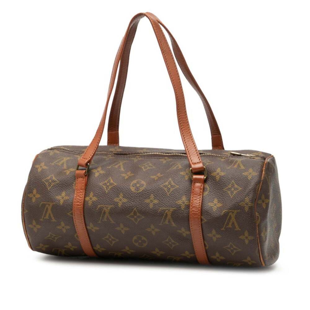 LOUIS VUITTON Authentic Brown Monogram Leather Papillon 30 Shoulder Bag - Picture 2 of 7